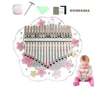Piano à pouce en acrylique portable 17 touches Mbira Crystal Finger Piano avec marteau d' et instructions d'étude, instruments de musique pour adultes débutants