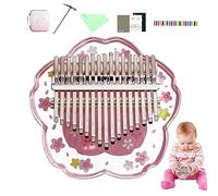 Piano à pouce en acrylique portable 17 touches Mbira Crystal Finger Piano avec marteau d' et instructions d'étude, instruments de musique pour adultes débutants