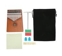 Piano à pouce Kalimba 17 touches, mini instrument de musique portable en acajou, piano à doigts 17 notes fabriqué à la main avec sac de rangement, marteau d'accordage et