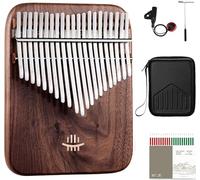 Piano à Pouce Kalimba en Noyer Noir, Instrument De Musique Piano à Doigts 17/21 Touches avec Clavier De Piano en Métal Minéral, Cadeau pour Les Enfants Et Les Débutants Adultes, 21key