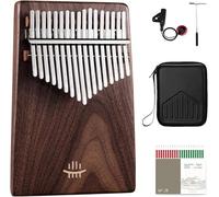 Piano à Pouce Kalimba en Noyer Noir, Instrument De Musique Piano à Doigts 17/21 Touches avec Clavier De Piano en Métal Minéral, Cadeau pour Les Enfants Et Les Débutants Adultes, 17key