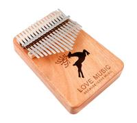Piano à Pouces Kalimba 17 Touches en Bois, pour Débutants | Portable, Son Long et Complet, Facile à Utiliser, Couleur Beige, Instrument de Musique