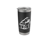 Piano à queue Dessin Jazz Musique Pianiste Gobelet isotherme en acier inoxydable double paroi