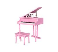 HomCom Piano à queue enfant en bois – 30 touches – tabouret et pupitre inclus – MDF rose