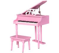 Piano à queue enfant en bois 30 touches - tabouret et pupitre inclus - MDF rose