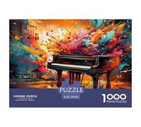 Piano à Queue Puzzle 1000 Pièces Papier pour Adultes Art Abstrait Coloré Jeu de Puzzle 1000 Pièces Détente Famille Décoration 70x50cm/1000pcs