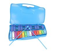 Piano à touches métalliques colorées frappées à la main, instrument de musique à percussion, jouet musical éducatif en aluminium à touches pour enfants et adultes, avec 2 maillets, (Bleue)
