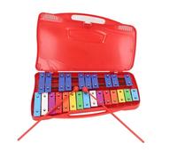 Piano à touches métalliques colorées frappées à la main, instrument de musique à percussion, jouet musical éducatif en aluminium à touches pour enfants et adultes, avec 2 maillets, (Rouge)