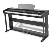 Piano avec 88 touches avec pédales Noir Panneau en mélamine