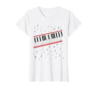 Piano Beat It T-Shirt, Femme, Blanc, XS