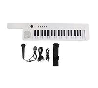 Piano Clavier 37 Touches avec Microphone, Guitare Portable Ultra-compacte et Ultra-compacte Orgue électronique Mini Keytar Éducation Instrument de Musique pour Débutants(BF-3755 blanc)