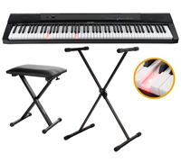 Piano Clavier Numerique 88 Touches Lumineuses 146 Sons USB Mp3 Set Statif Banc