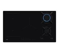 AEG table de cuisson mixte 2 feux gaz + 2 zones induction HDB95623NB 8000 MIXED grilles fonte 90 cm