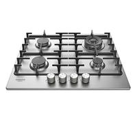 Hotpoint Plaque de cuisson PPH 60G DF/IX – Gaz 4 brûleurs 60 cm Inox commandes avant
