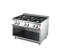 Gaziniere Gastro M Piano de cuisson 6 brûleurs 33,5 kW - soubassement ouvert - - - Acier inoxydable 700x700x850mm