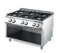 Piano de cuisson 6 brûleurs 33,5 kW - soubassement ouvert - Gastro M