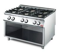 Gaziniere Gastro M Piano de cuisson 6 brûleurs 33,5 kW - soubassement ouvert - - - Acier inoxydable 700x700x850mm