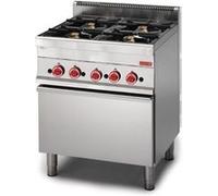Piano de Cuisson à Gaz 4 Brûleurs 17.2 kw Four à Gaz 5 kw Gastro M 1 G