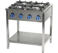Piano de Cuisson Professionnel Gaz sur Table 4 feux - Série 700 - Stalgast - 22,5 kW 700 Gaz de ville G