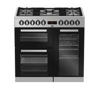 Beko PS235315DX four et cuisinière Electrique Gaz Noir, Acier inoxydable
