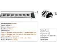 Piano droit enroulable VEVOR, 88 touches, 128 rythmes et sons