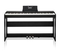 Piano Électrique Numérique 88 avec Toucher Lourd, 128 Rythmes et Tonalités, 3 Pédales Professionnelles, 2 Haut-Parleurs Stéréo de 10 W, Prise en Charge MIDI-USB und Audio Bluetooth, Noir