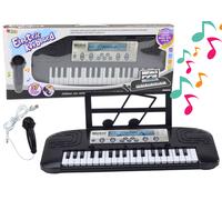 Piano électrique pour enfants avec pied de microphone noir