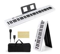 Piano Electronique 88 Touches - DREAMADE - 1000 Timbres - 1000 Rythmes - MIDI Sans Fil - 2 Haut-Parleurs - 150 Chansons - Blanc
