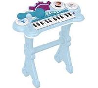 Piano électronique La Reine des Neiges avec siège, microphone et câble Aux-In - 24 touches lumineuses Multicolore