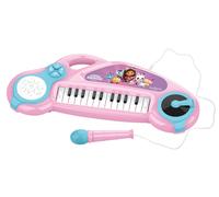 Piano électronique pour enfants gabby et la maison magique avec effets lumineux et microphone - 24 touches rose TU