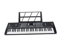 Piano Électronique Professionnel Clavier Électronique 61 Touches Avec Synthétiseur Portable Et Support Adapté Aux Débutants(Black)