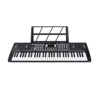 Piano Électronique Professionnel Clavier Électronique 61 Touches Avec Synthétiseur Portable Et Support(Black)