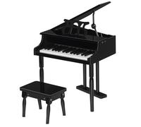 HOMCOM Piano à Queue Enfant en Bois Piano Enfant Clavier de Piano 30 Touches - Tabouret et pupitre inlus - Instrument de Musique - MDF Noir