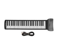 Piano Enroulable, 49 Touches Clavier électronique Portable Clavier Pliable Piano pour Ordinateur Tablettes Son Externe ou Casque Son Surround 4D Alimenté par Batterie USB(PM49)