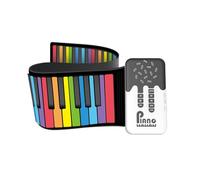Piano enroulable à 49 touches, cadeau d'anniversaire, piano à rouler à la main pour débutants, enfants et adultes, touches arc-en-ciel