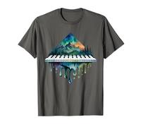 Piano Entre Les Montagnes et la forêt Nature en Aquarelle T-Shirt
