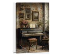 Piano Fleurs Peintures 1000pcs Mini Puzzle pour Famille Difficile | 52x38cm Carton Décor Salon Structure Durable Cadeau Anniversaire Soulagement Stress