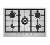 Candy Plan de cuisson gaz Moderna CHG74WTX – Acier inoxydable 74,5 cm 5 feux intégré