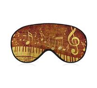 Piano Keys Masque de sommeil avec les yeux bandés Notes de musique Grunge Réglable Super-Smooth Soft Eye Mask Cover pour Hommes Femmes Voyage et Sieste