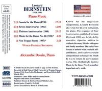 Piano Music by BERNSTEIN,LEONARD [Audio CD] NEUF