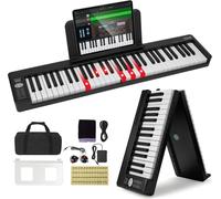 piano numérique 61 touches Piano électrique pliable Bluetooth MIDI Noir