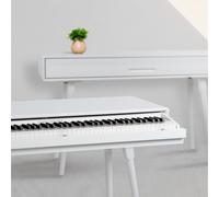 Piano numérique 88 touches, design piano, table en bois, 3 pédales, blanc mat