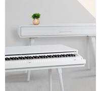 Piano numérique 88 touches, design piano, table en bois, 3 pédales, blanc mat