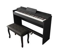 Piano numérique 88 touches lestées, clavier de piano pleine grandeur, piano électrique for débutants, USB/MIDI, piano numérique domestique avec support, 3 pédales et tabouret(Black)