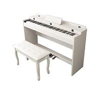 Piano numérique 88 touches lestées, clavier de piano pleine grandeur, piano électrique for débutants, USB/MIDI, piano numérique domestique avec support, 3 pédales et tabouret(White)