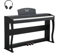 Piano Numérique 88 Touches Lestées - VINGLI - Noir - Avec Enregistrement Audio&MIDI Bluetooth - Idéal pour Famille & Enseignement