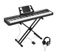 Piano numérique 88 touches semi-lestées avec support réglable, haut-parleurs intégrés, pédale de sustain, casque, 1000 rythmes et 1000 sons