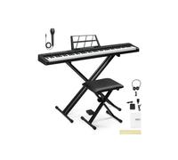 Piano Numérique 88 Touches Semi-Lestées - VINGLI - Noir - GPP-101 - Avec MIDI Bluetooth ＆ Casque - Avec Support ＆ Tabouret