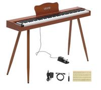 Piano Numérique 88 Touches-VEVOR-Semi-lestées Clavier Électronique Support pour Débutant 600 Sonorités et Rythmes avec USB/MIDI