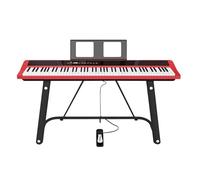 Piano numérique avec 88 touches lestées à mécanique de marteaux, compatible USB-MIDI et double sortie casque, idéal for débutants et professionnels. Pupitre et pédale de sustain inclus.(Red)